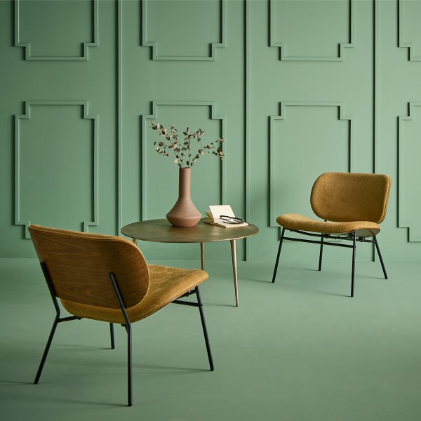 Fauteuil en tissu bronze SERGE
